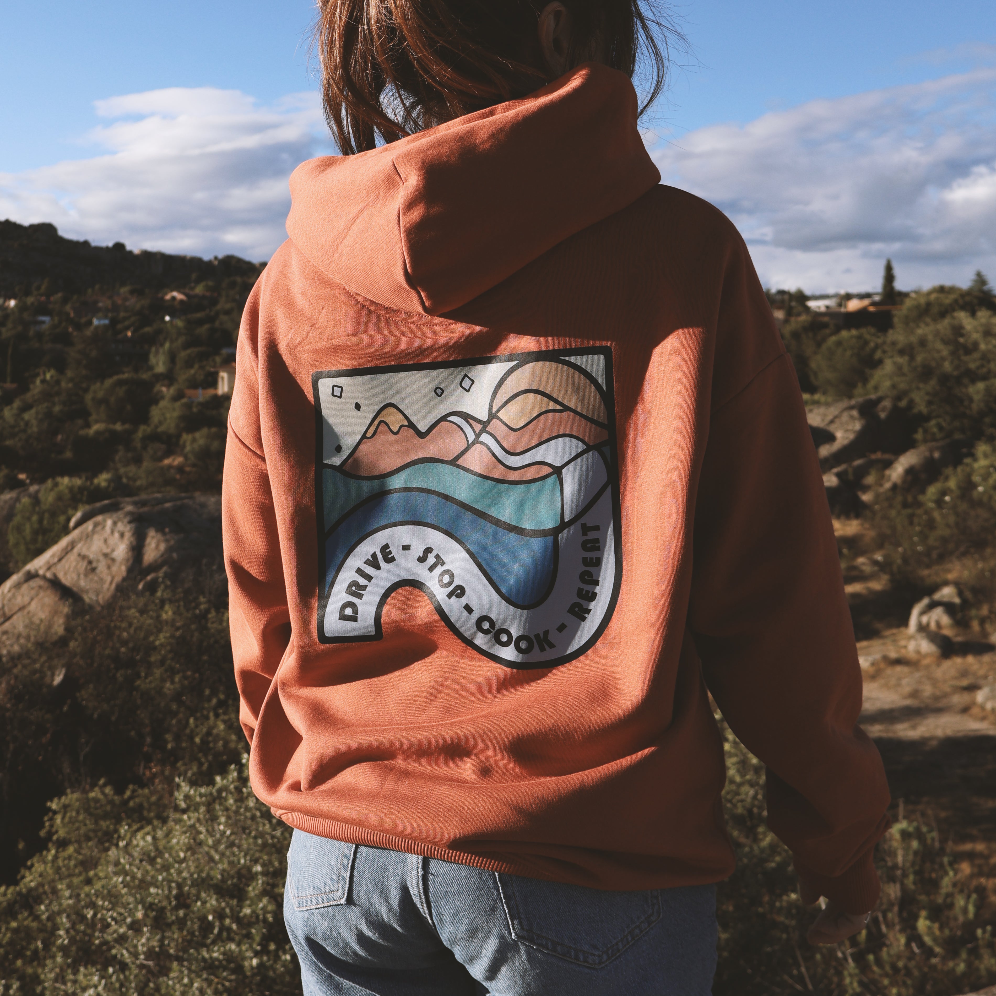 Eco-friendly Oversized Hoodie "Drive, stop, cook and repeat"